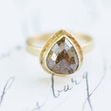 Mocha | Rose Cut Pear Diamond Engagement Ring - Melissa Tyson Designs