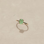 Aruba | Light Green Emerald Engagement Ring Smooth Thin Band - MTD