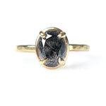 Sybille Oval Gray Diamond Engagement Ring 14k Recycled Yellow Gold - MTD