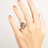 Priya 6ct Pear Salt and Pepper Diamond Engagement Ring - MTD
