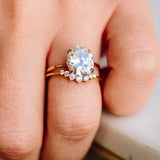 Seline Moissanite Engagement Ring and Diamond Wedding Band - Melissa Tyson Designs