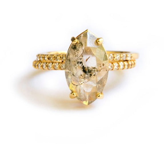 Kate | Salt and Pepper Diamond Engagement Ring Set - Melissa Tyson Designs